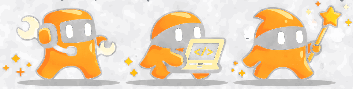 Three AI agents with different tools heading to work